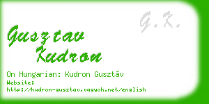 gusztav kudron business card