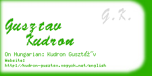 gusztav kudron business card